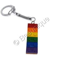 Rainbow Lego Block Keyring