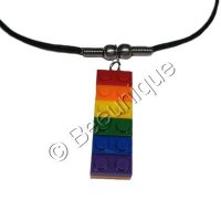Rainbow Lego Block Necklace