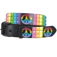 Rainbow Peace Studded Belt