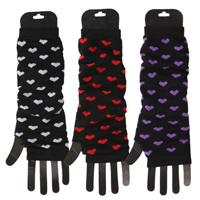 Heart Gloves Black/White
