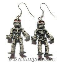Rubber Skeleton Earrings - Click Image to Close