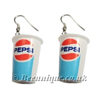 Soda Cup Pepsi Earrings - Click Image to Close